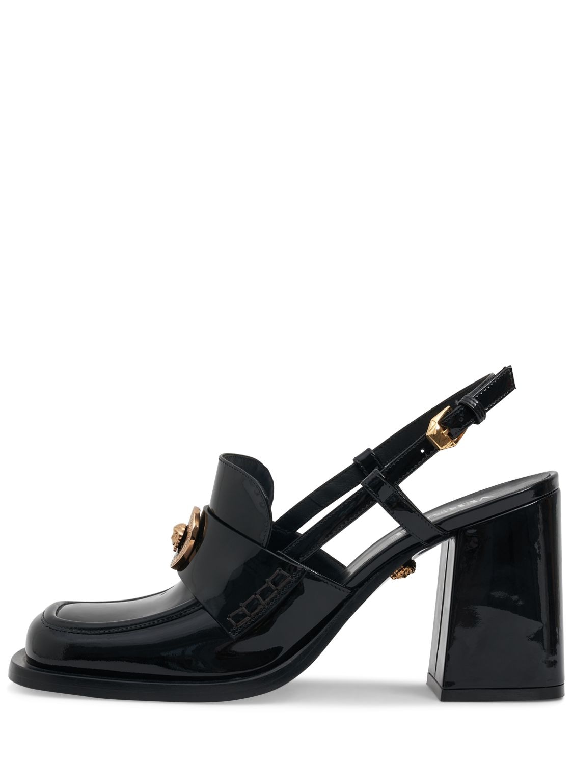 Versace 85mm Patent Leather Heels In Black