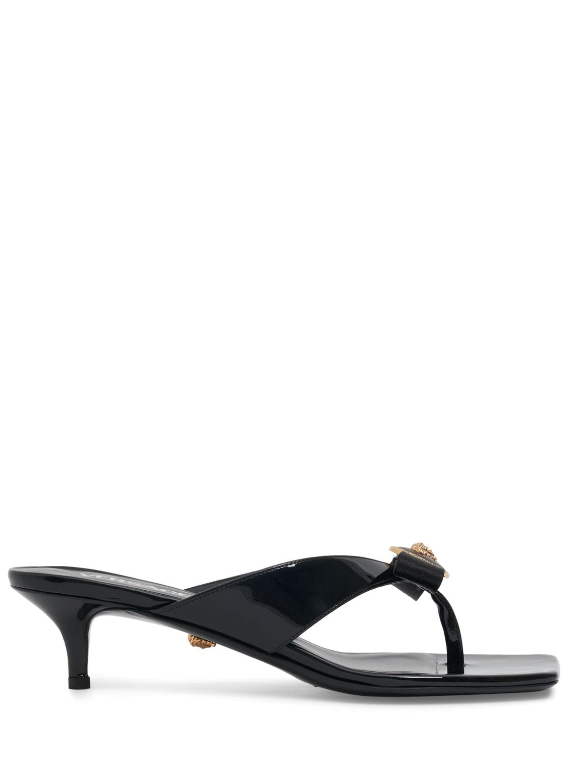Versace 45mm Leather Sandals In Black