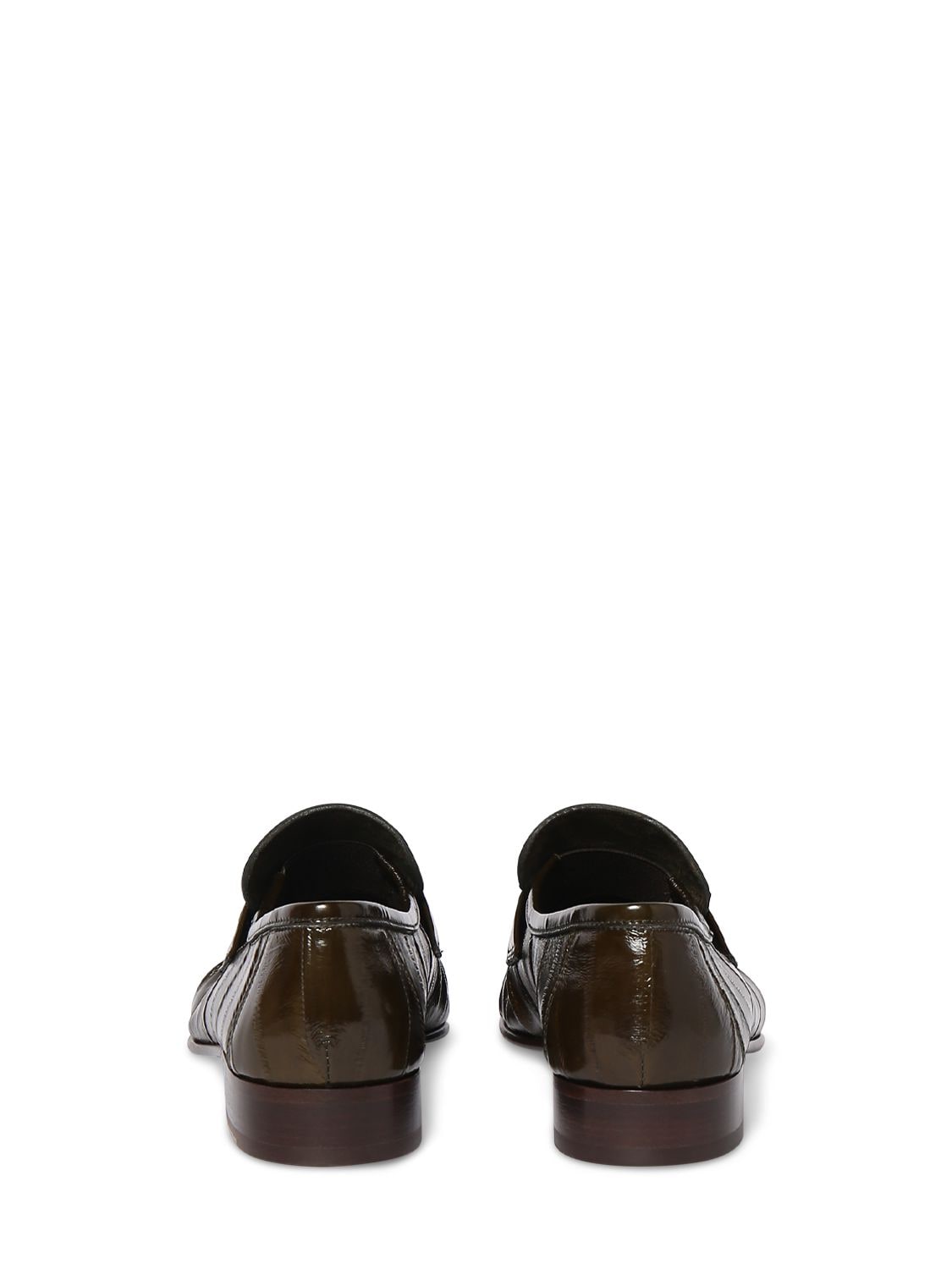 Shop The Row 10mm Soft Eel Leather Loafers In Olive Green