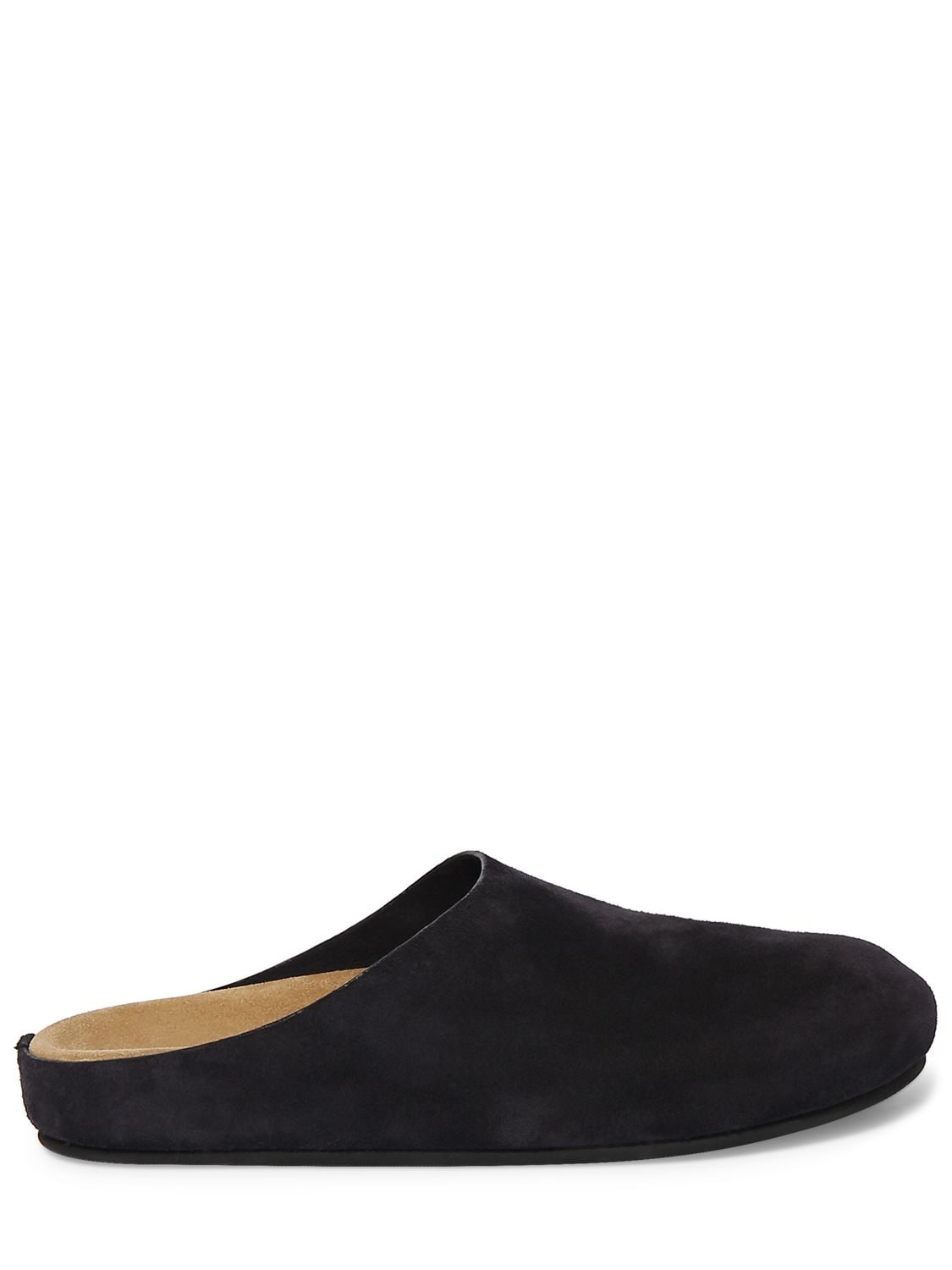 The Row Hugo Suede Mules In Navy