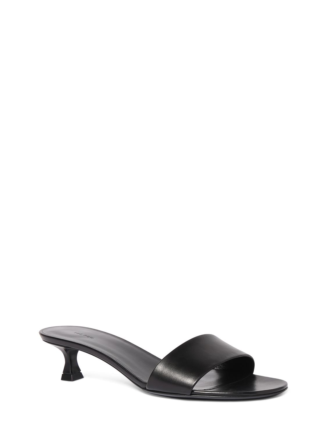 Shop The Row 35mm Combo Leather Mules In Black