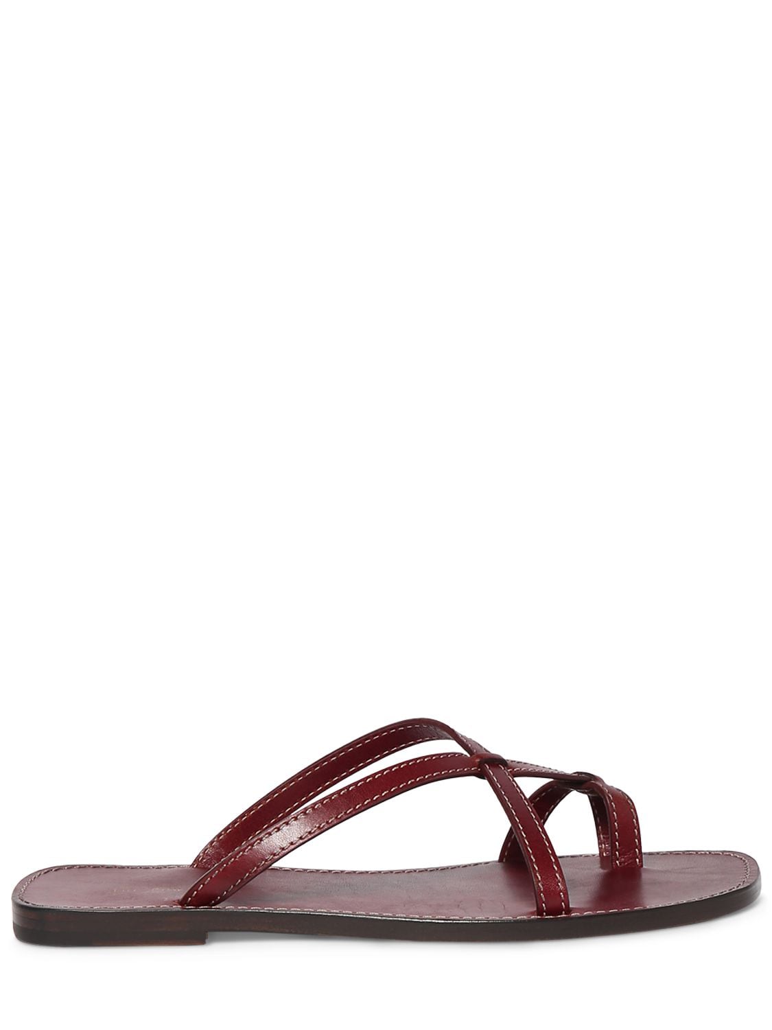 The Row Link Leather Flat Shoes In Framboise