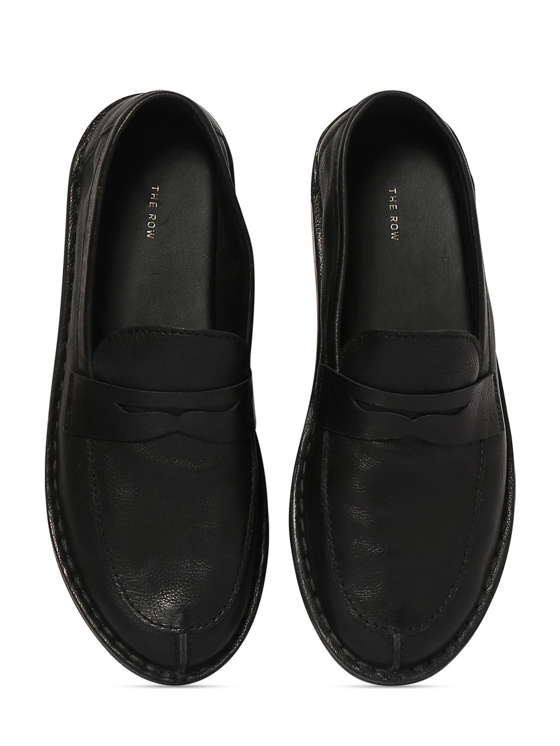 Shop The Row Cary Leather Loafers In Black