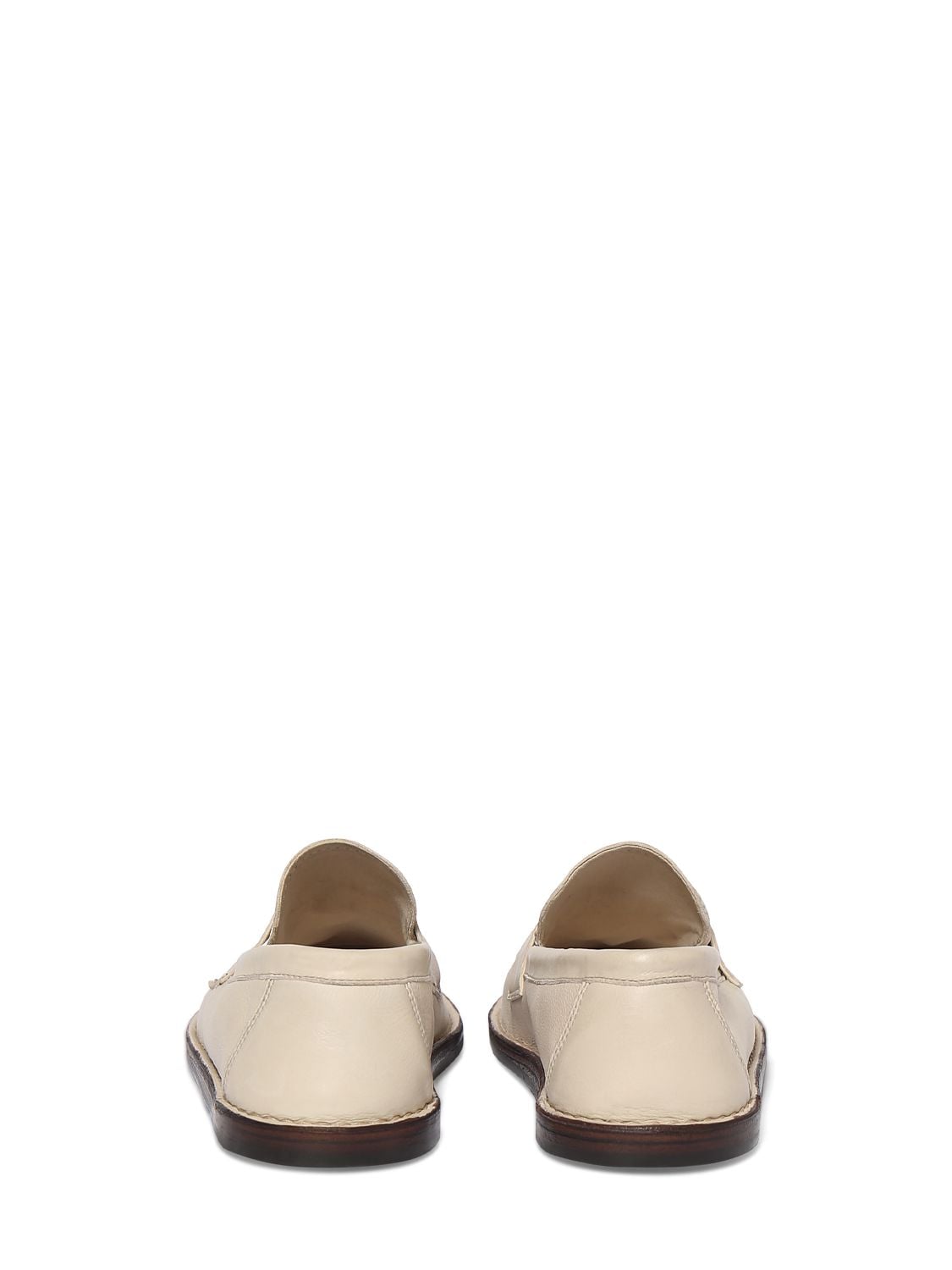 Shop The Row Cary Leather Loafers In Cream