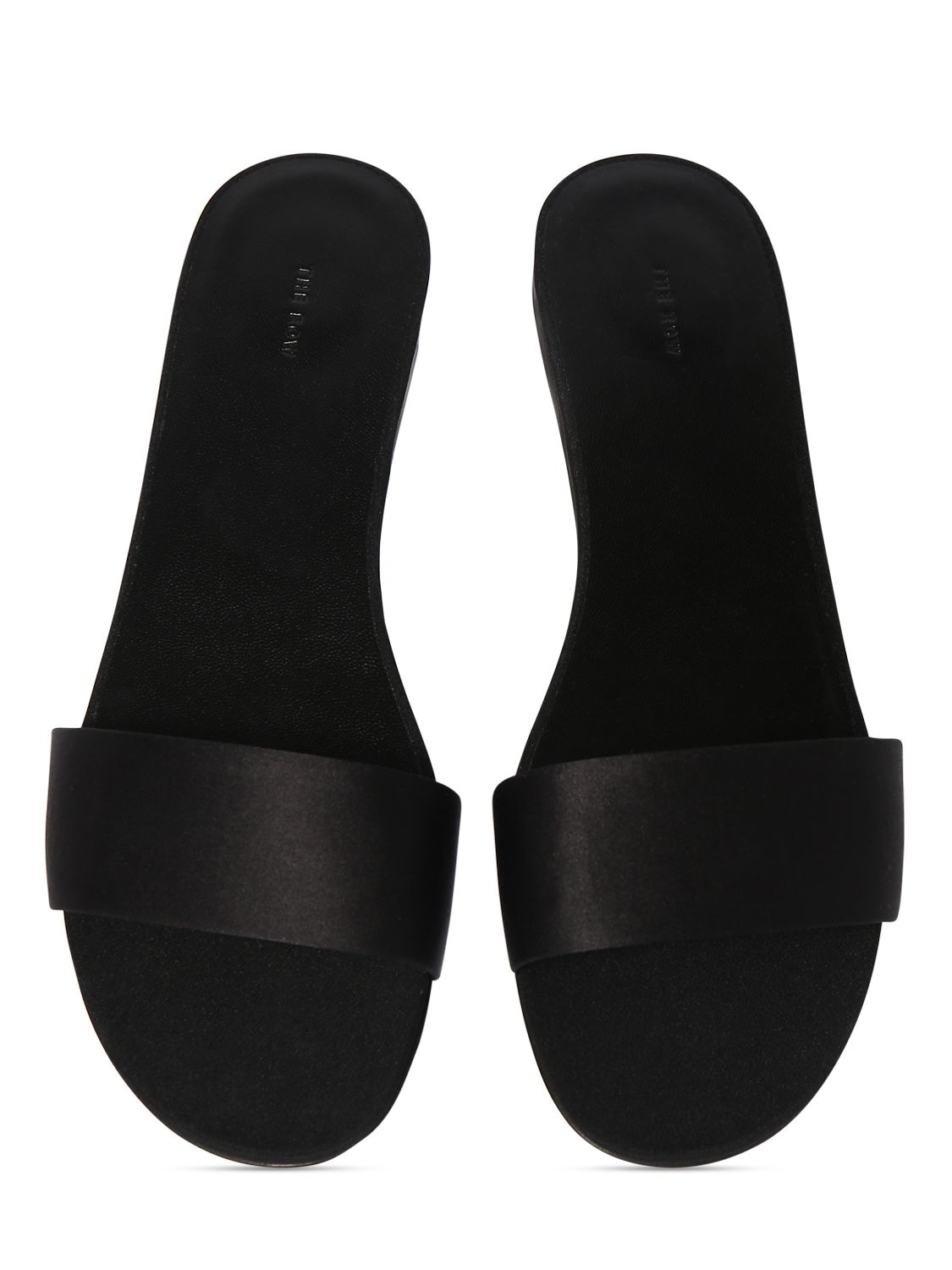 Shop The Row Combo Leather Slides In Black