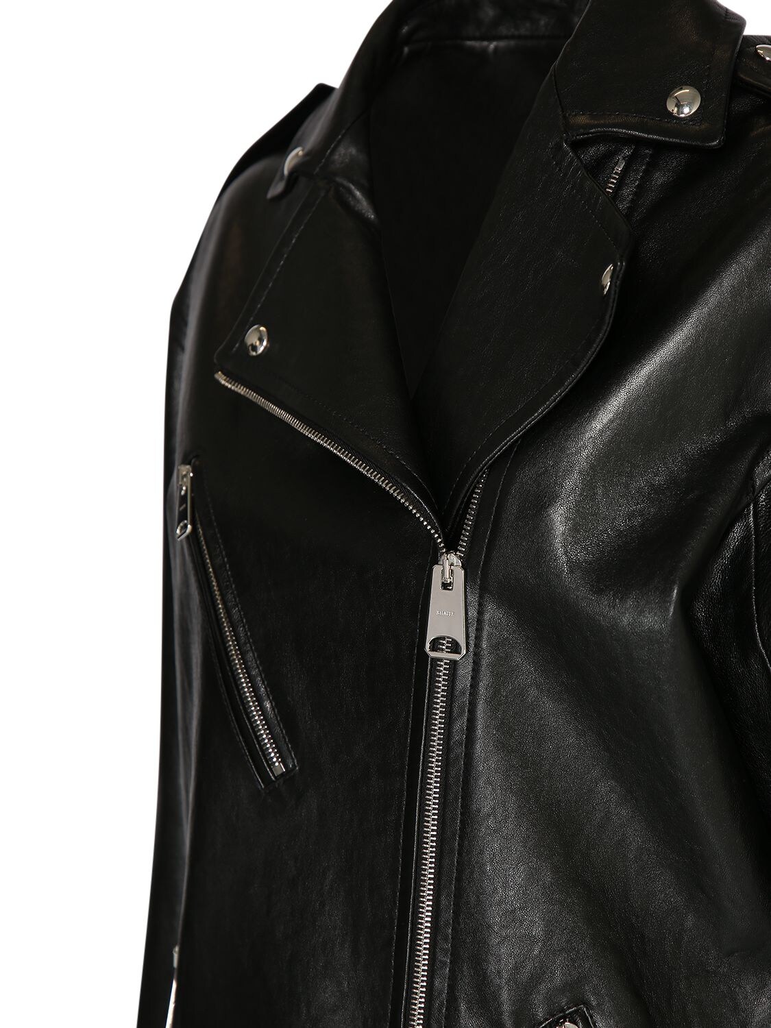 Shop Khaite Hanson Lamb Leather Jacket In Black