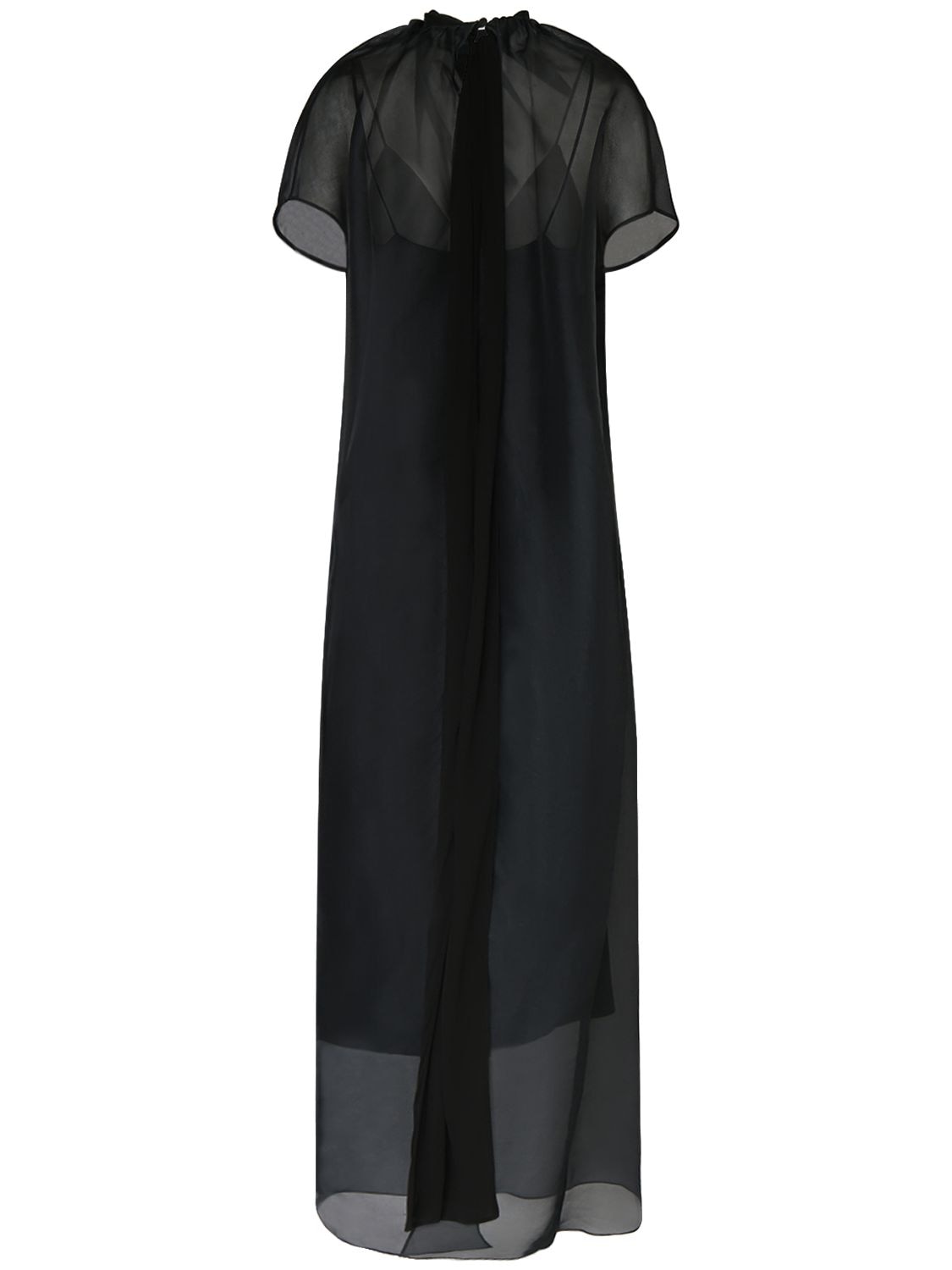 Shop Khaite Essie Silk Long Dress In Black