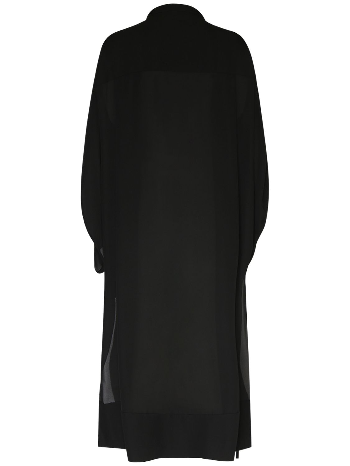 Shop Khaite Brom Silk Midi Dress In Black