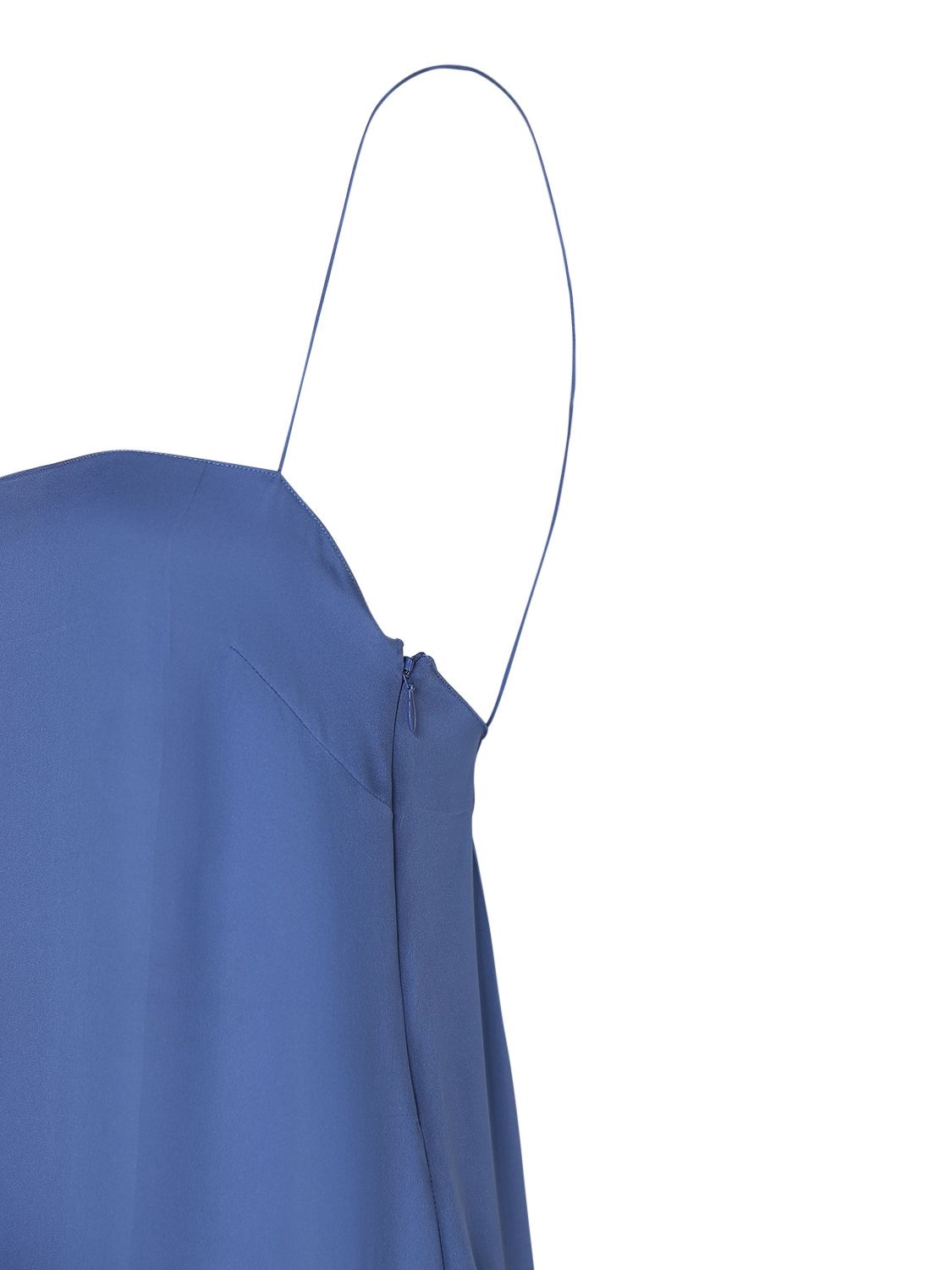 Shop Khaite Sicily Silk Midi Dress In Blue Iris