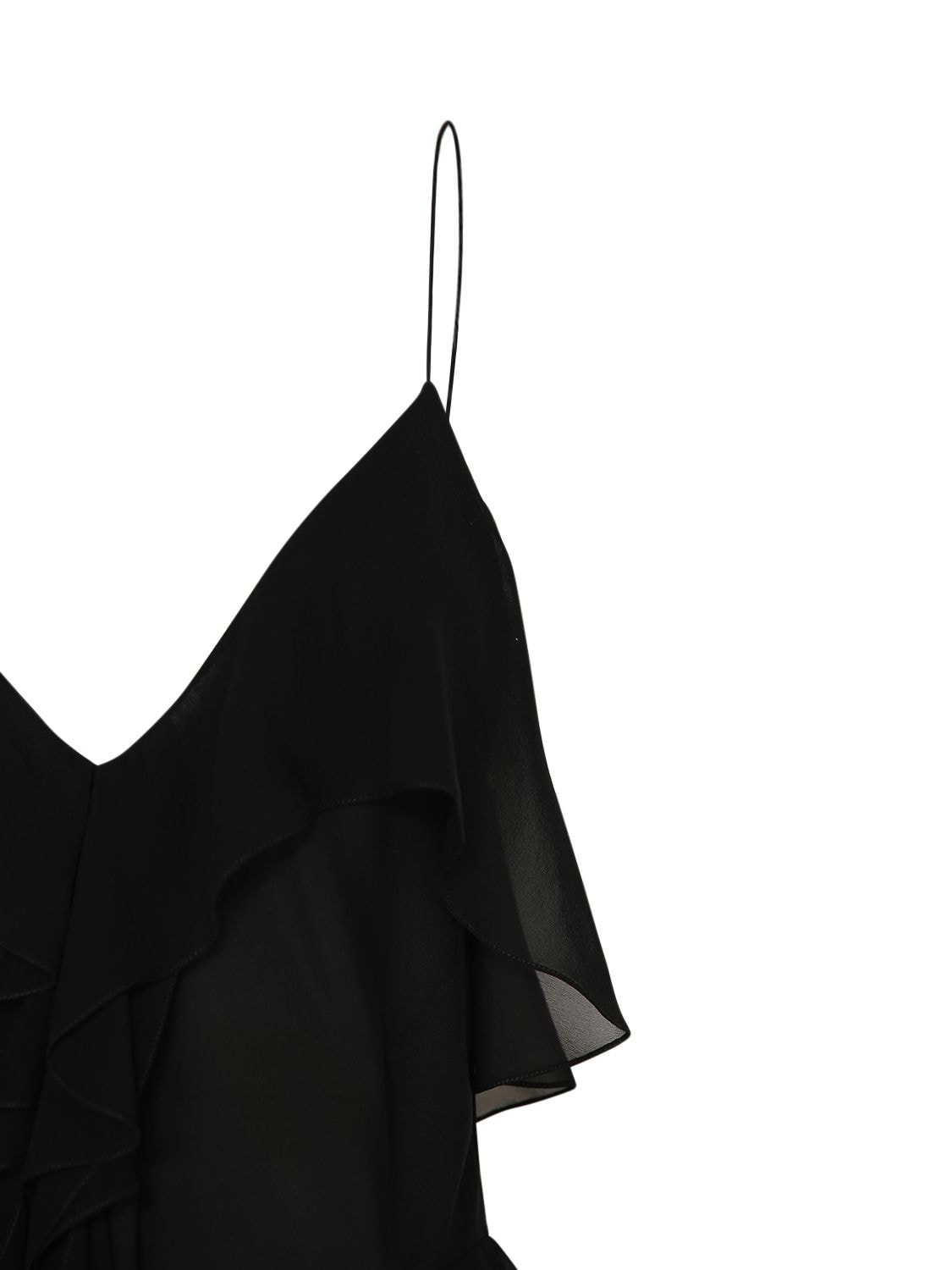 Shop Khaite Piet Ruffled Silk Top In Black