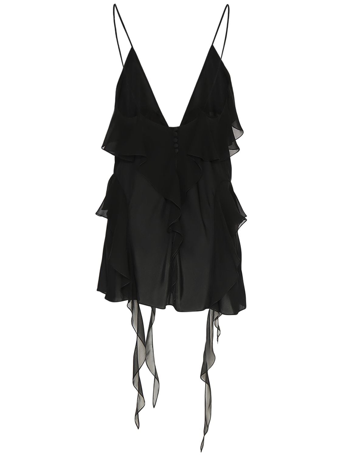 Shop Khaite Piet Ruffled Silk Top In Black