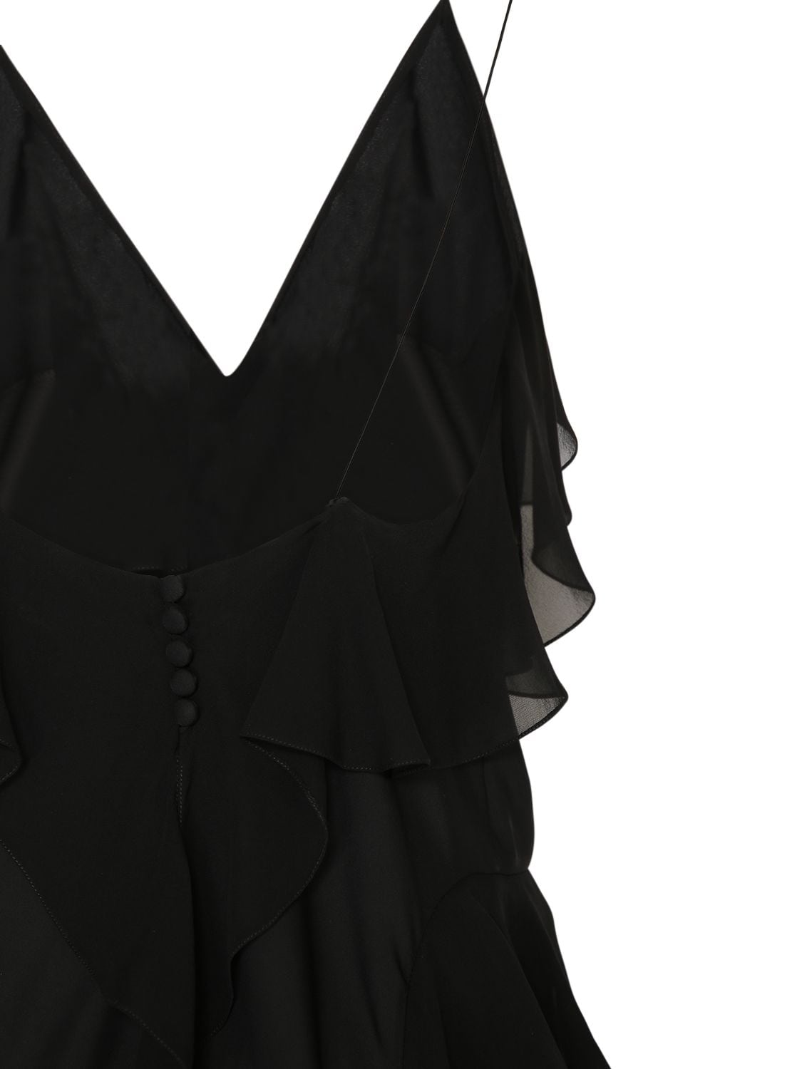 Shop Khaite Piet Ruffled Silk Top In Black
