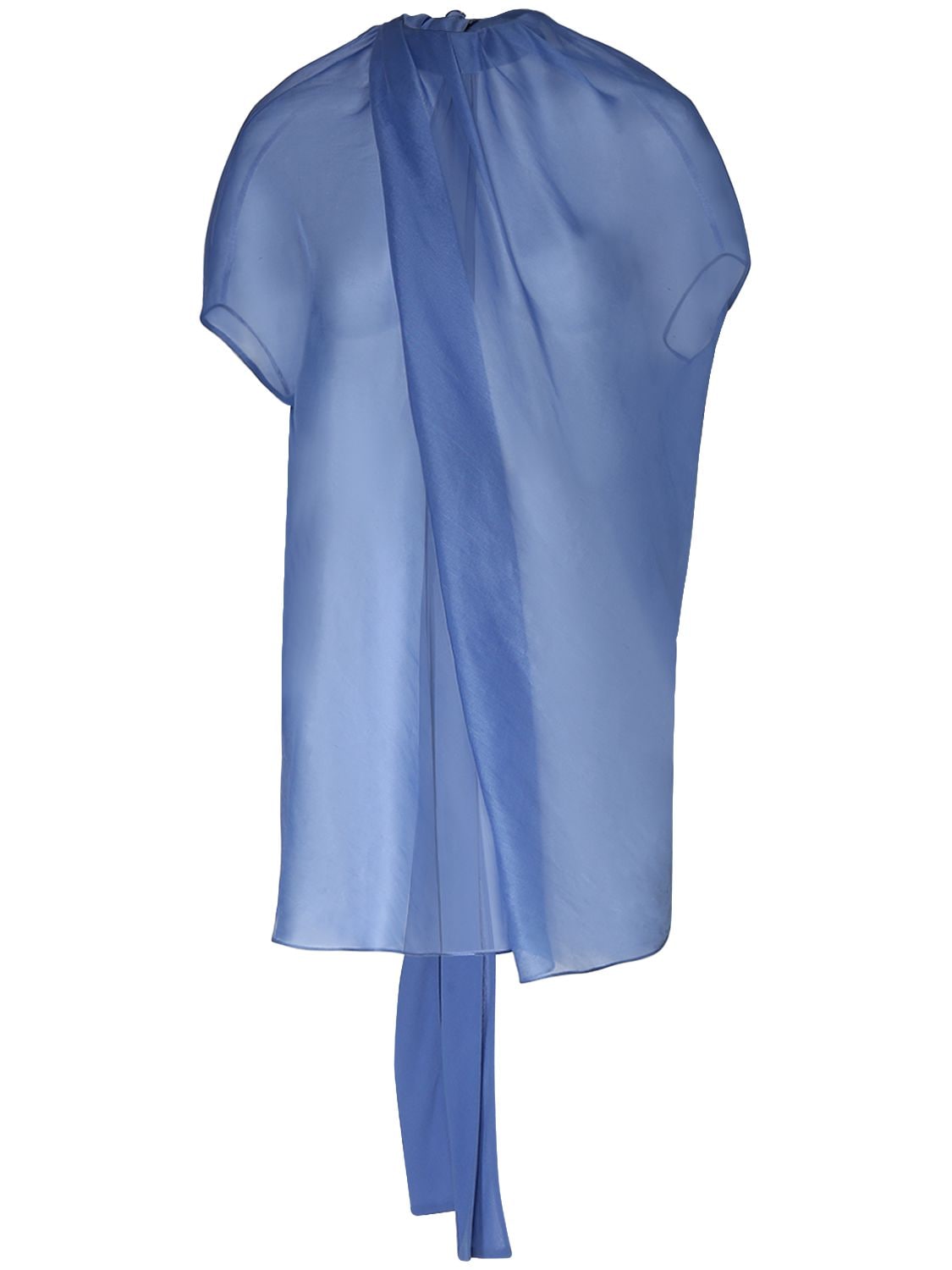 Shop Khaite Kass Silk Top In Blue Iris