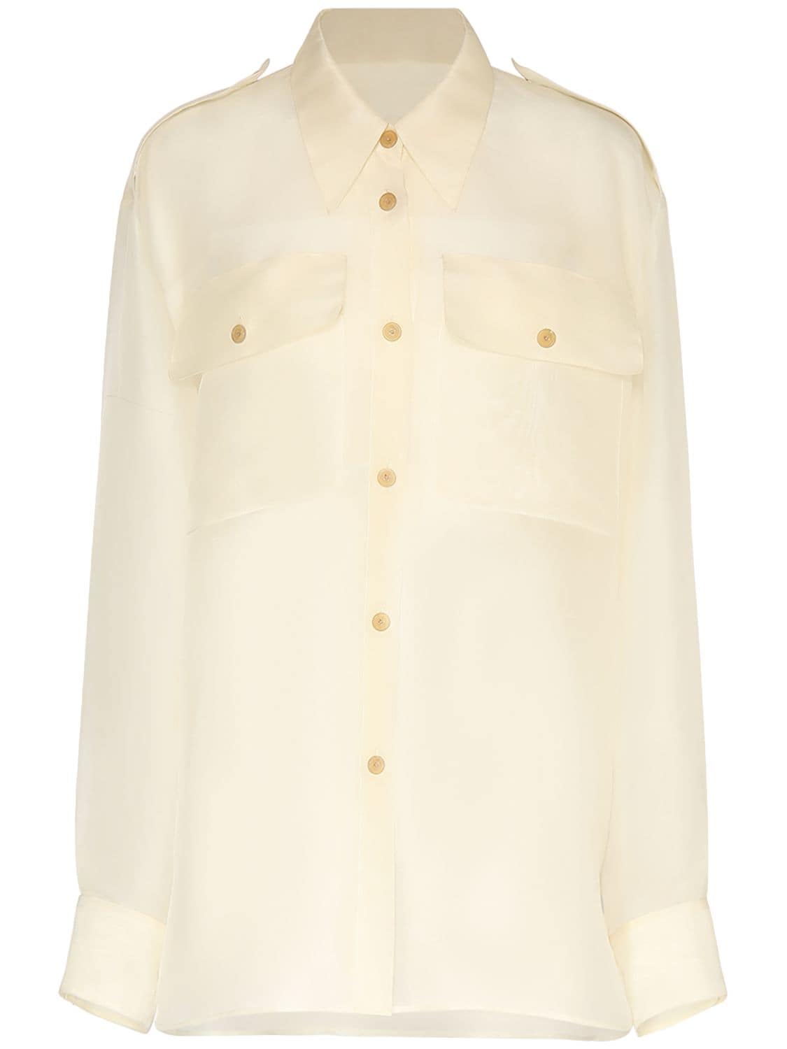Shop Khaite Missa Silk Shirt In White