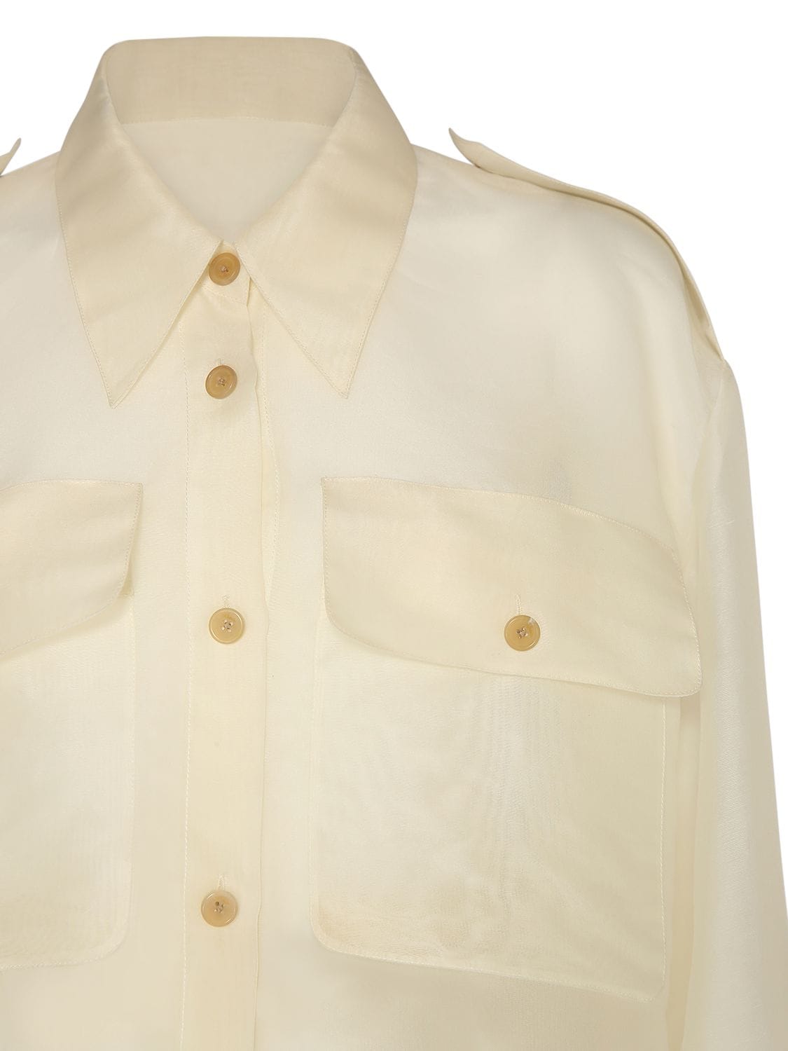 Shop Khaite Missa Silk Shirt In White