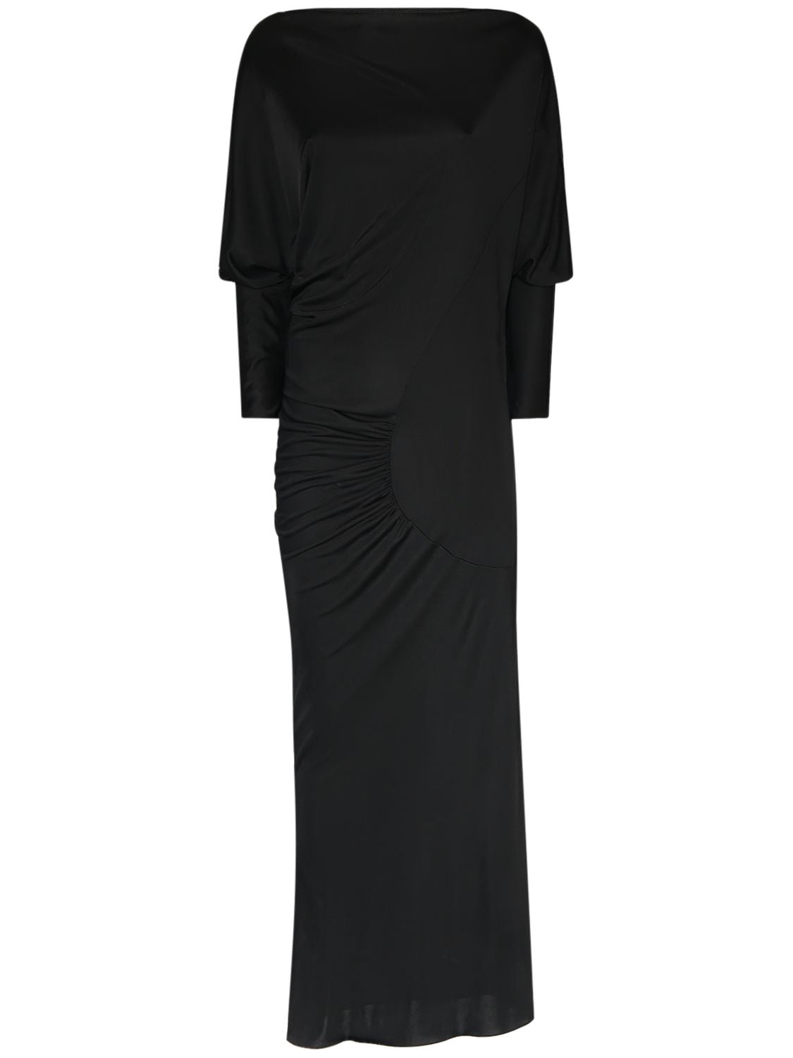 Khaite Oron Viscose Midi Dress In Black