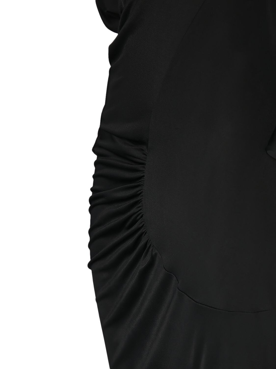 Shop Khaite Oron Viscose Midi Dress In Black