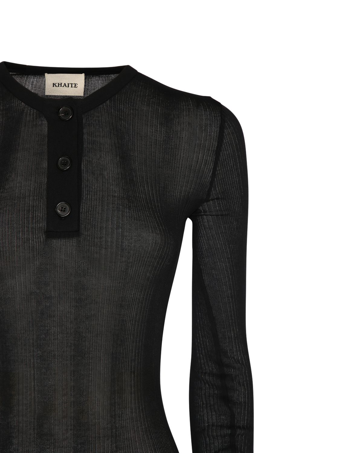 Shop Khaite Janelle Cotton Blend Bodysuit In Black