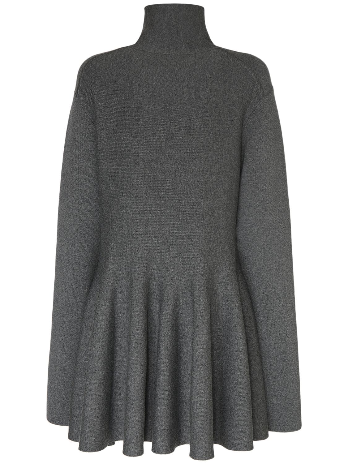 Shop Khaite Clarice Knitted Wool Mini Dress In Grey