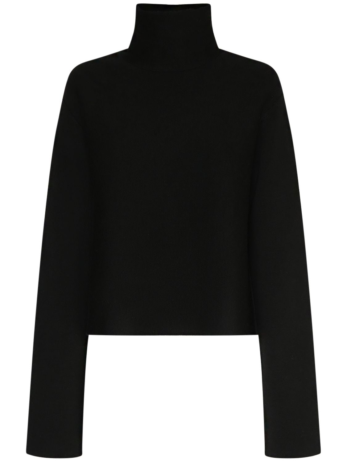 Shop Khaite Sree Wool Turtleneck Sweater In Black