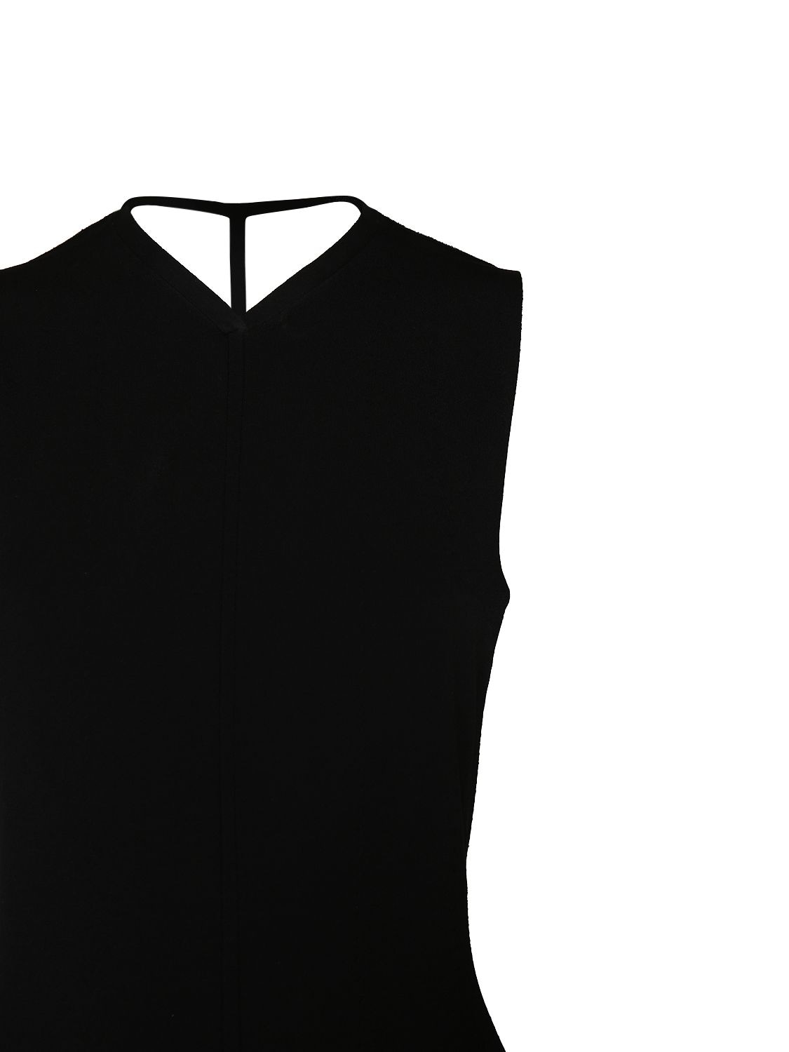 Shop Khaite Teri Viscose Midi Dress W/open Back In Black