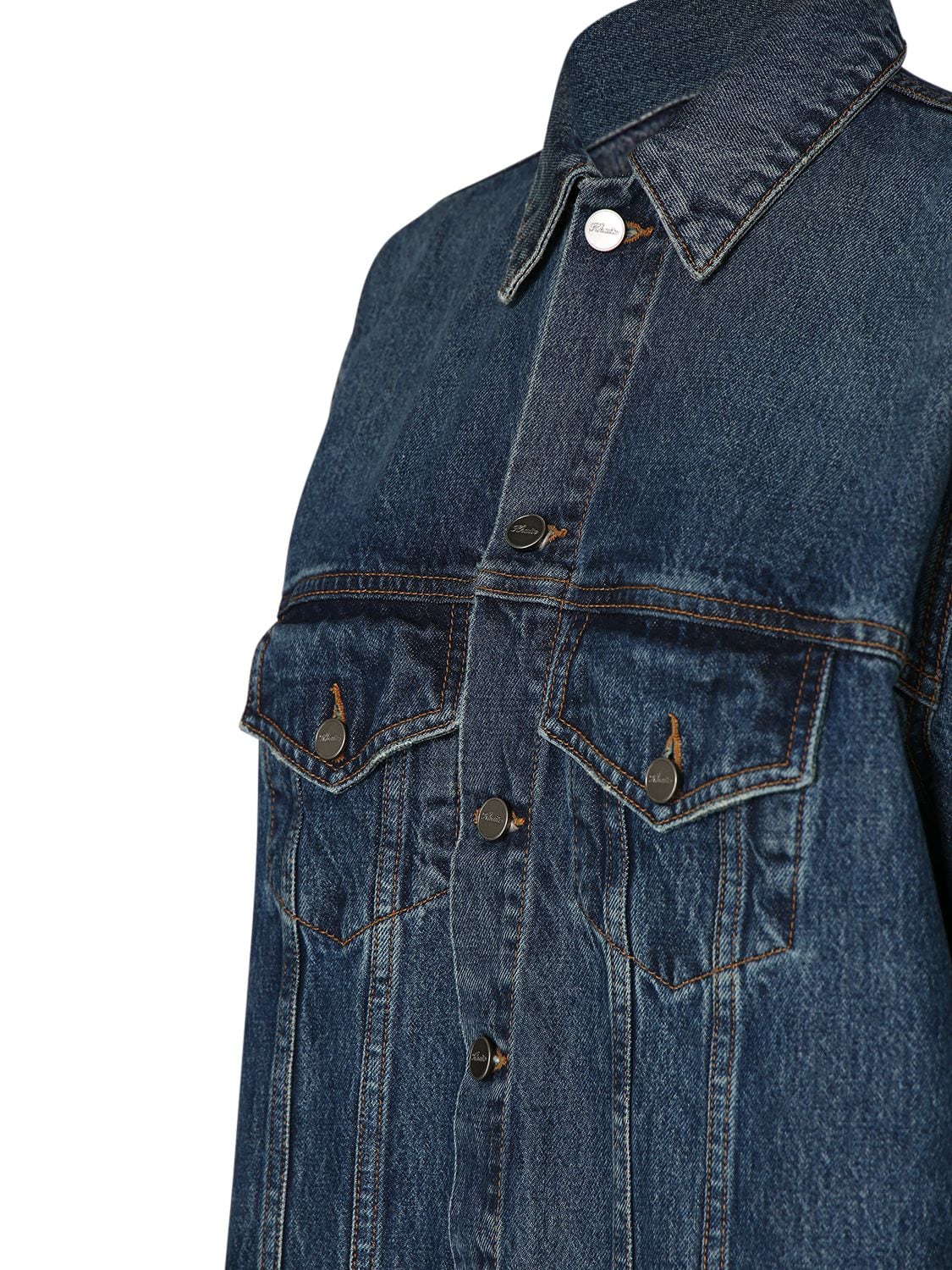 Shop Khaite Ross Cotton Denim Jacket In Blue