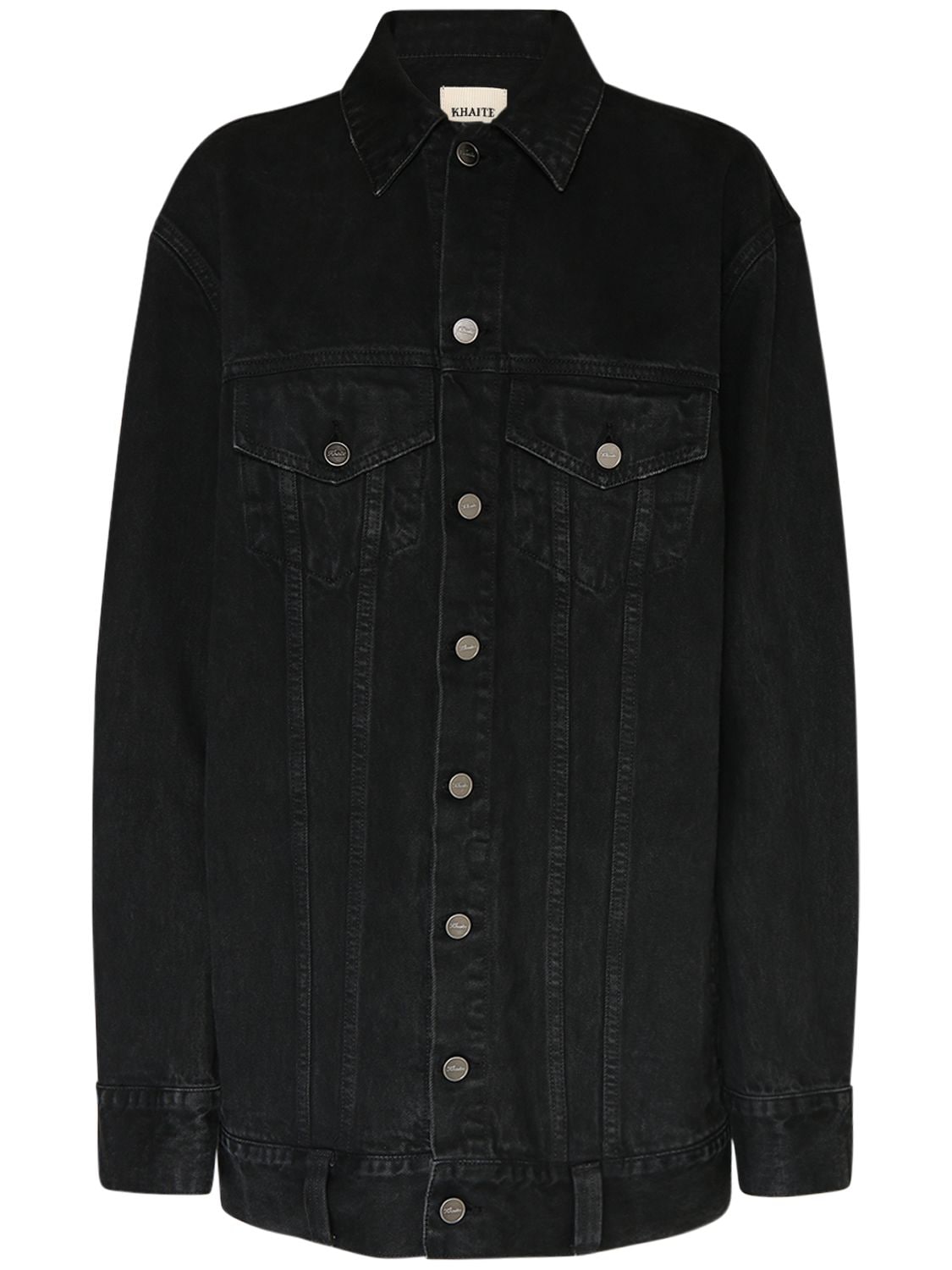 Shop Khaite Ross Cotton Denim Jacket In Black