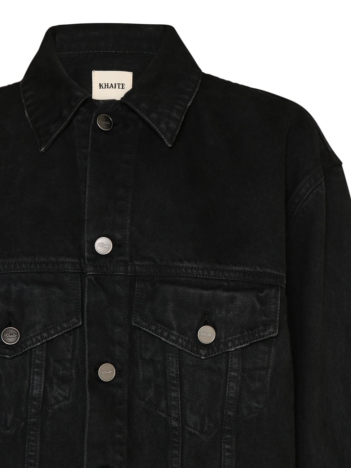 Shop Khaite Ross Cotton Denim Jacket In Black
