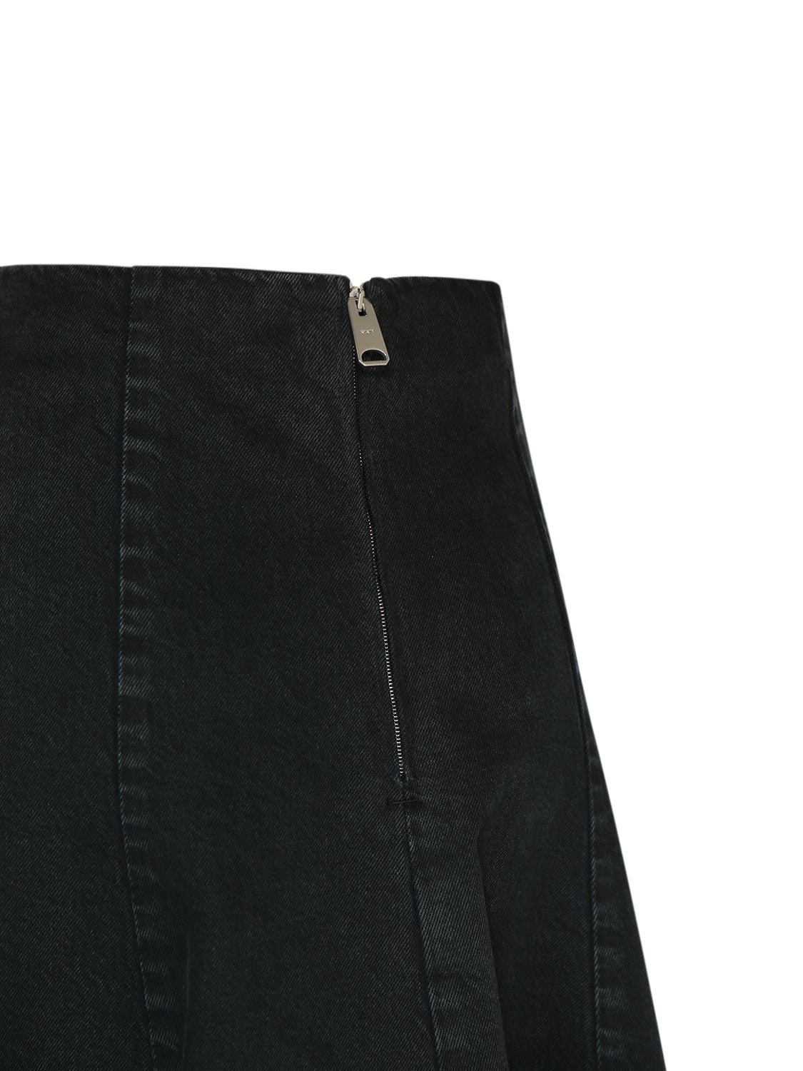 Shop Khaite Lennox Cotton Midi Skirt In Black