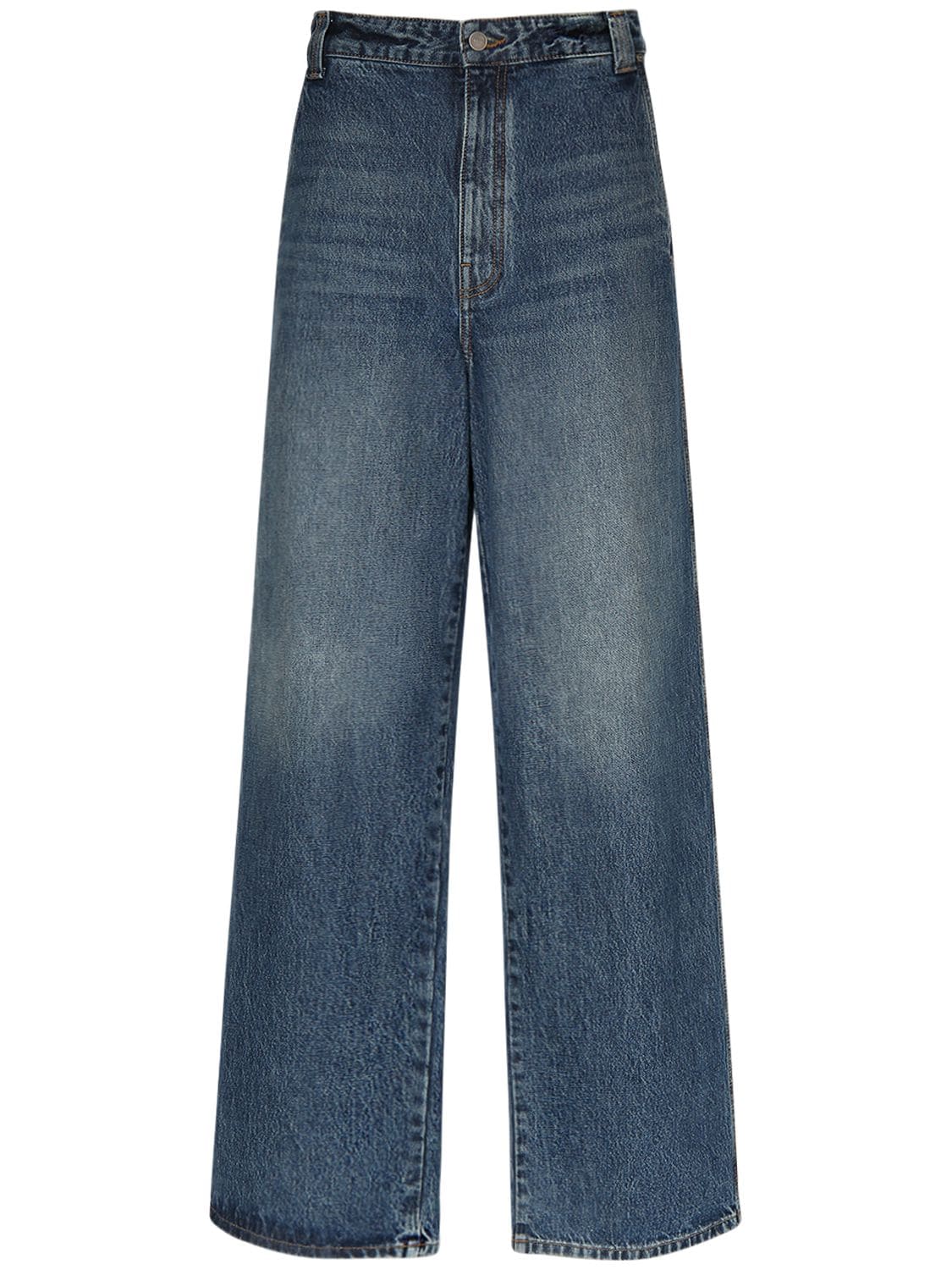 Khaite Bacall Low Rise Straight Jeans In Blue