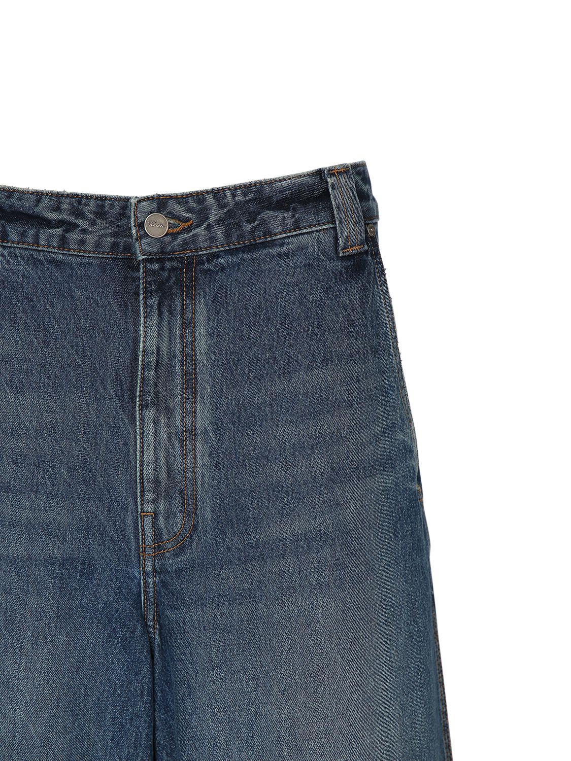 Shop Khaite Bacall Low Rise Straight Jeans In Blue