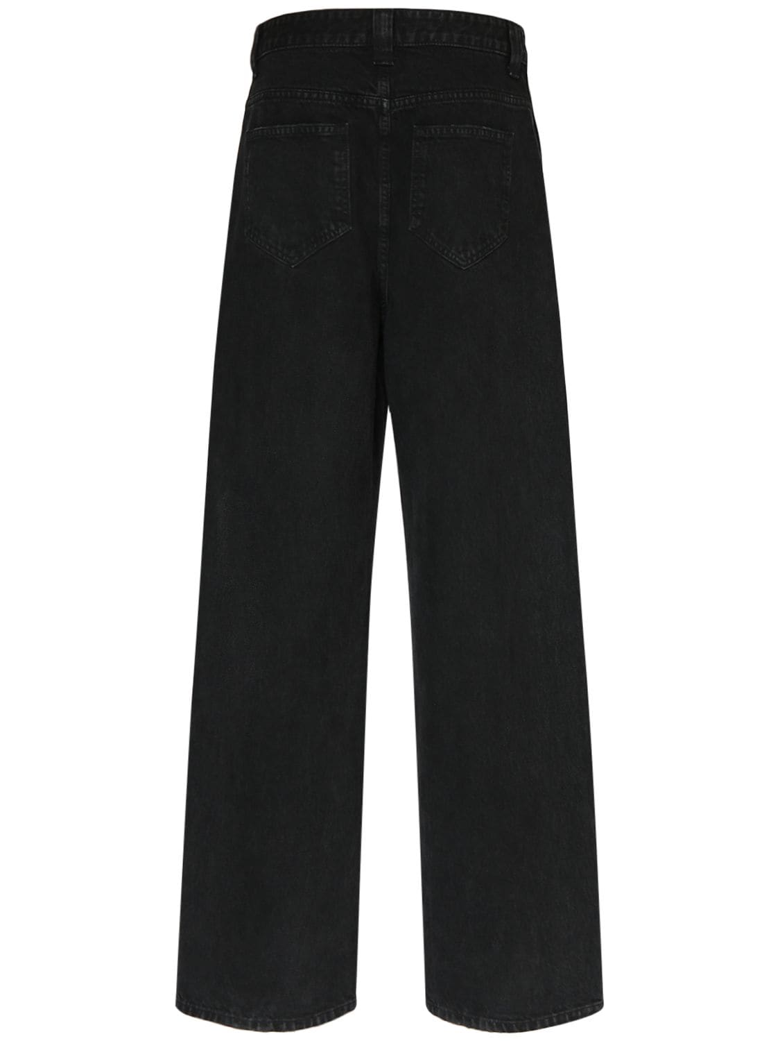 Shop Khaite Bacall Low Rise Straight Jeans In Black