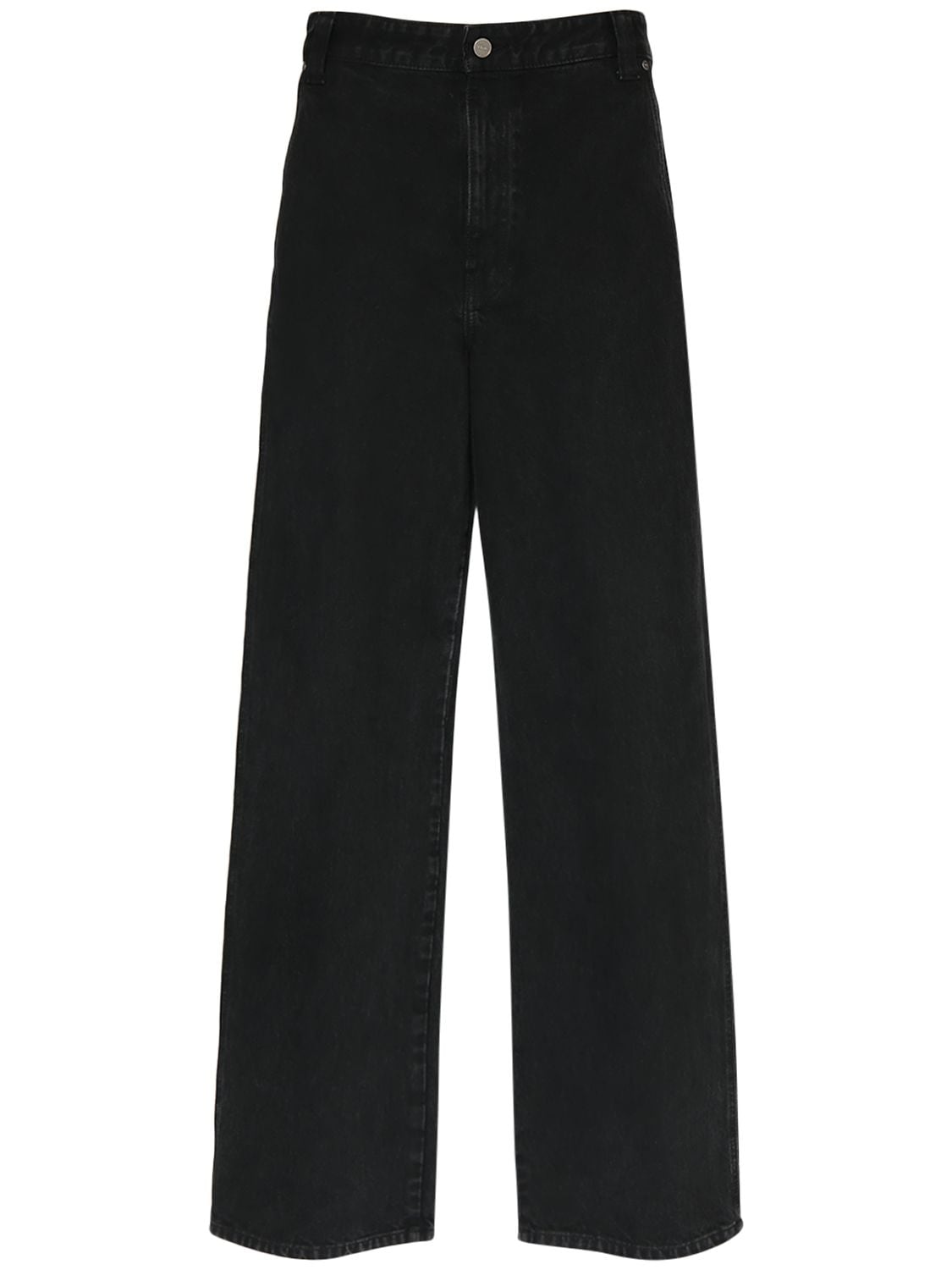 Khaite Bacall Low Rise Straight Jeans In Black
