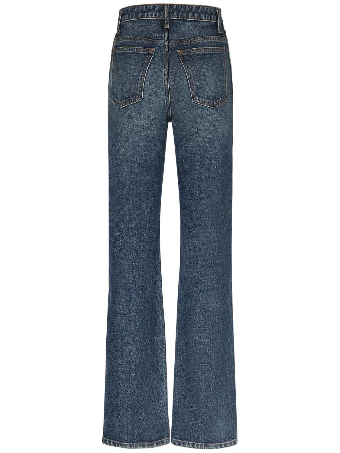Shop Khaite Danielle High Rise Straight Jeans In Blue