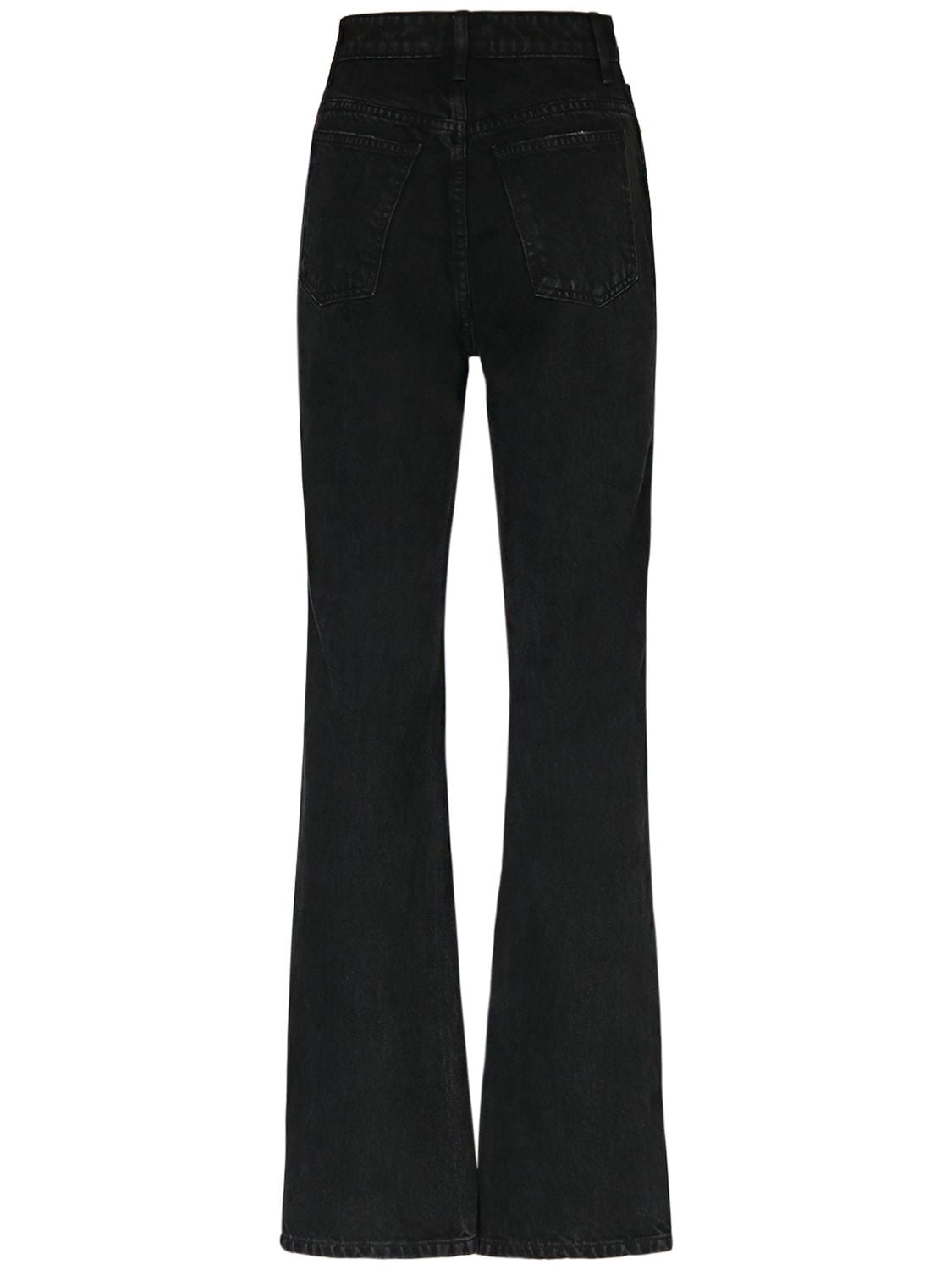 Shop Khaite Danielle High Rise Straight Jeans In Black