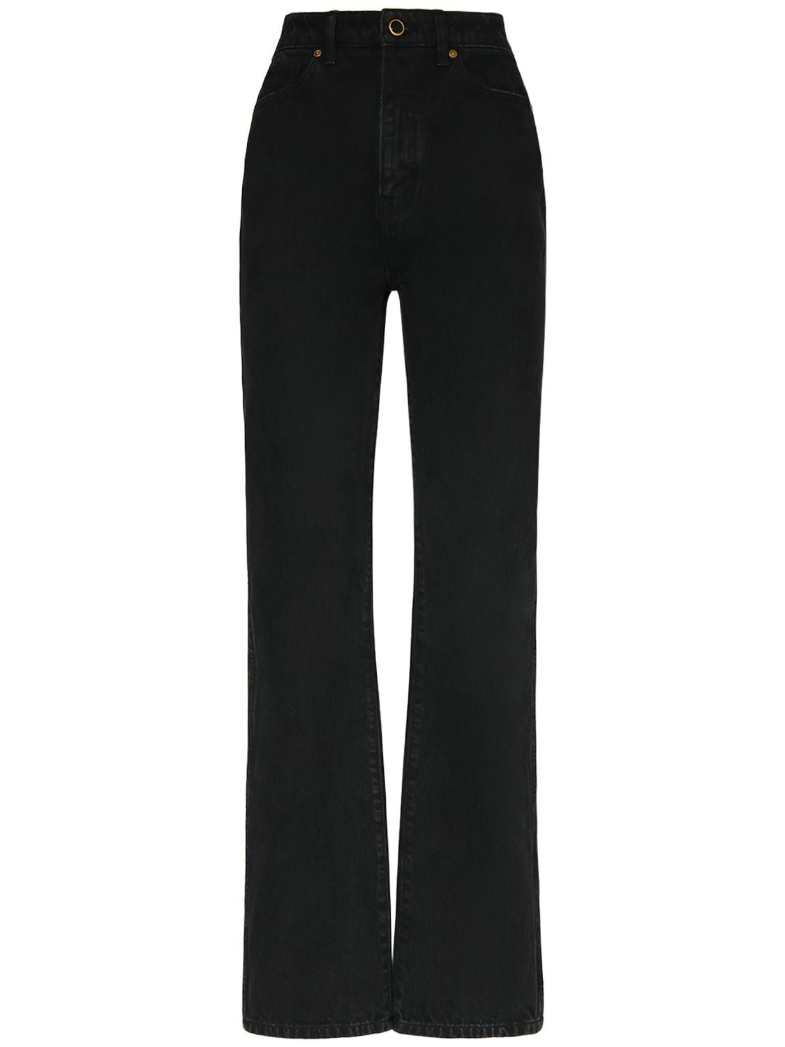 Khaite Danielle High Rise Straight Jeans In Black