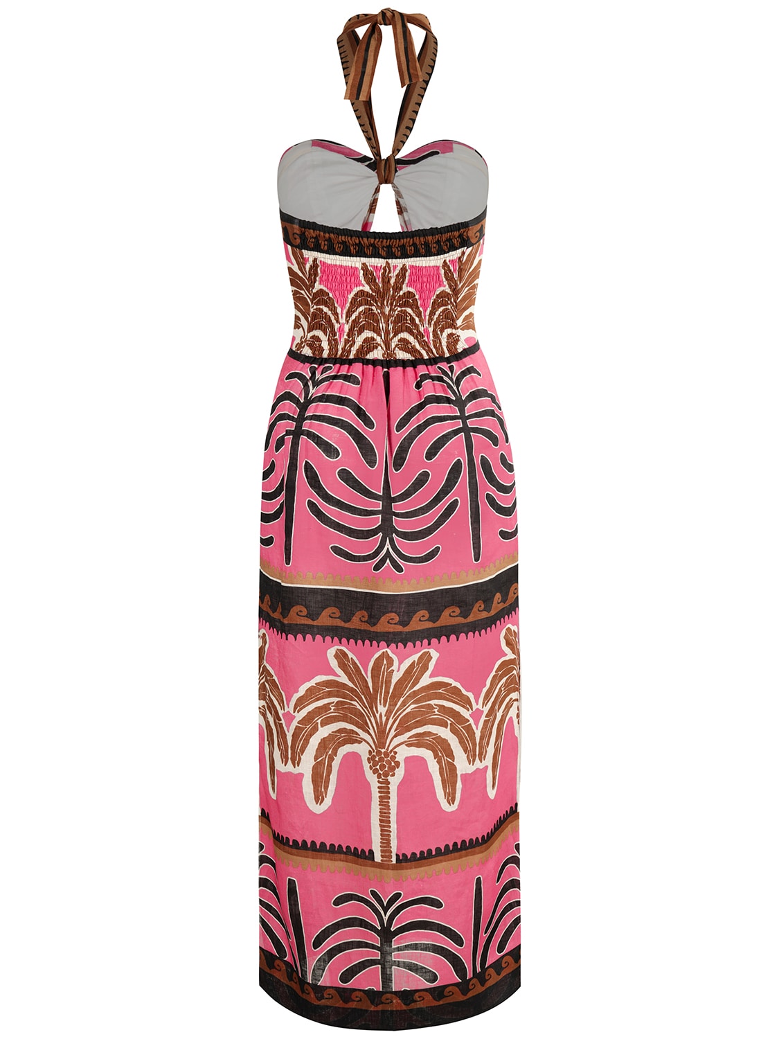 Shop Johanna Ortiz Unexpected Symbolism Printed Midi Dress In Pink