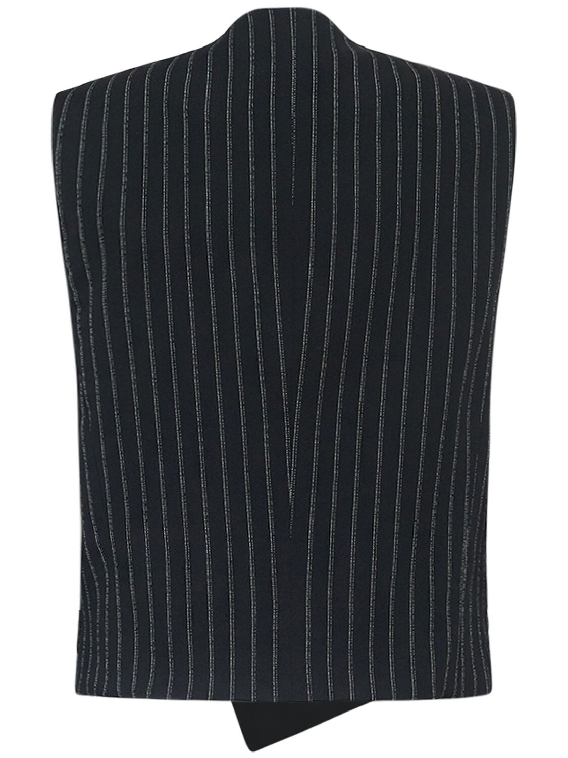 Shop Ami Alexandre Mattiussi Pinstriped Wool Vest In Black
