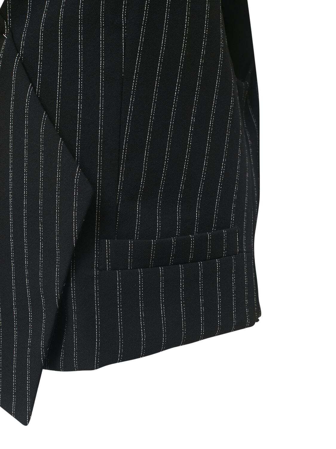 Shop Ami Alexandre Mattiussi Pinstriped Wool Vest In Black