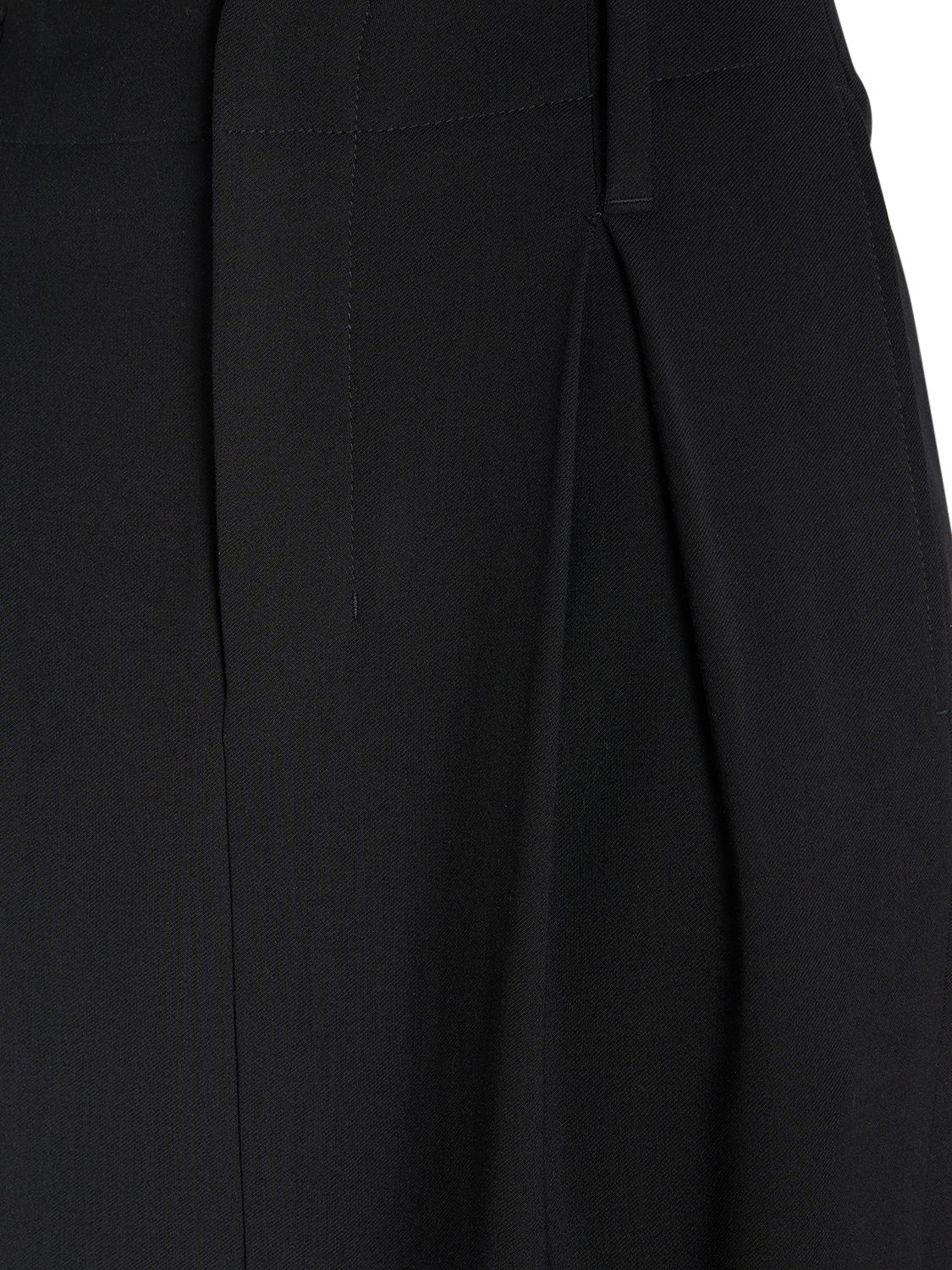 Shop Ami Alexandre Mattiussi Wool & Viscose Twill Midi Skirt In Black