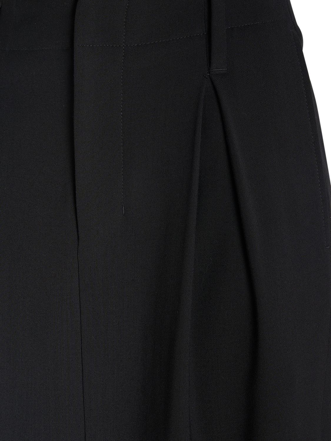 Ami Alexandre Mattiussi Wool & Viscose Twill Midi Skirt In Black