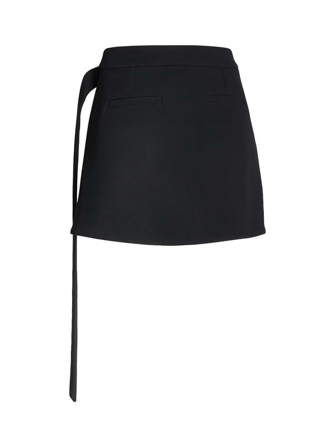 Shop Ami Alexandre Mattiussi Wool Crepe Mini Skirt In Black