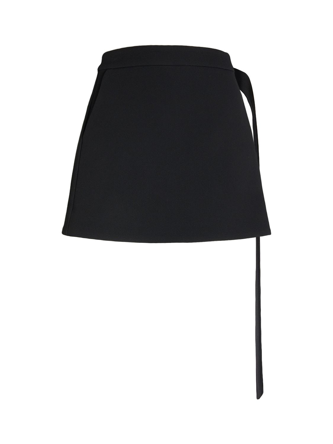 Ami Alexandre Mattiussi Wool Crepe Mini Skirt In Black