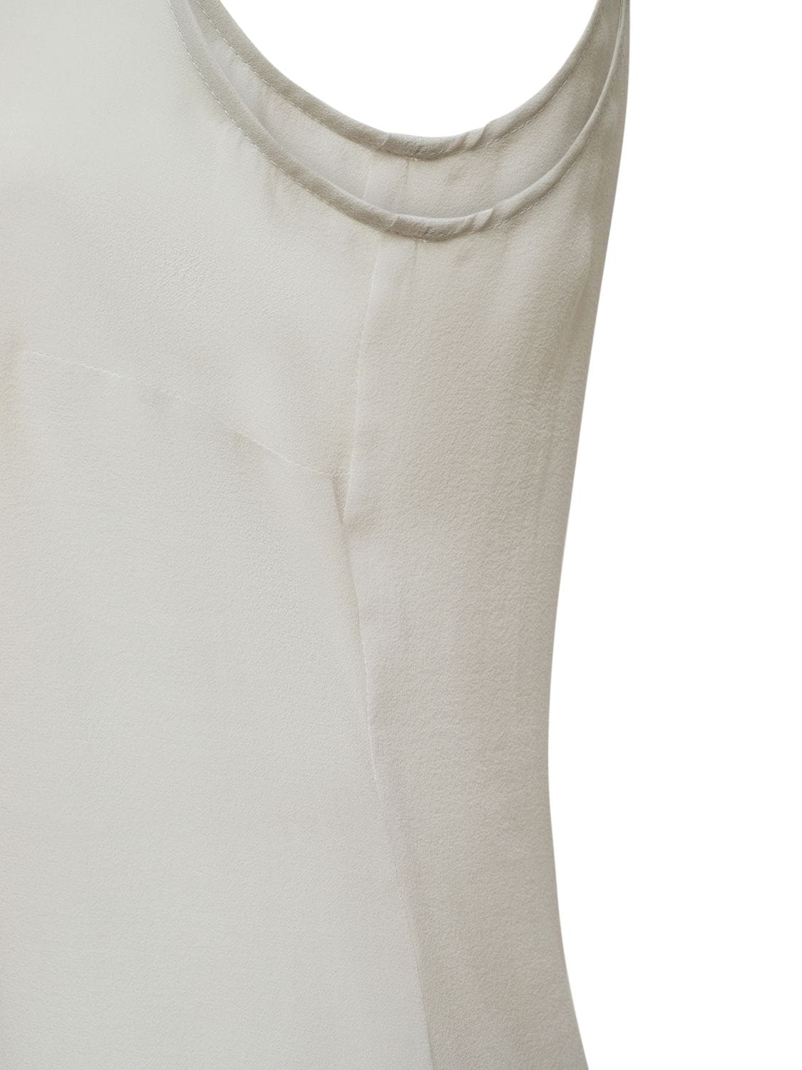 Shop Ami Alexandre Mattiussi Silk Georgette Tank Top In White