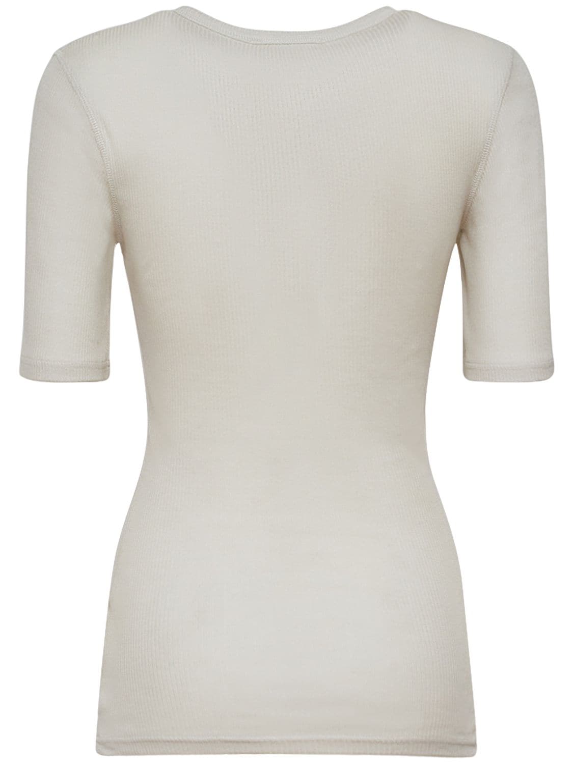 Shop Ami Alexandre Mattiussi Cotton Ribbed T-shirt In White