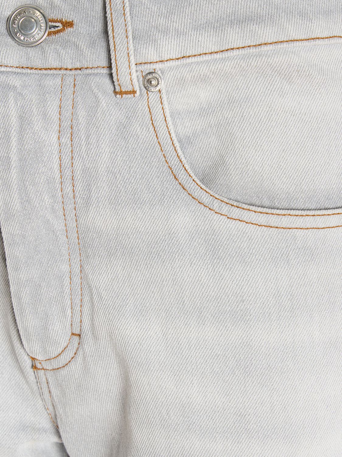 Shop Ami Alexandre Mattiussi Straight Mid Rise Cotton Jeans In Blue