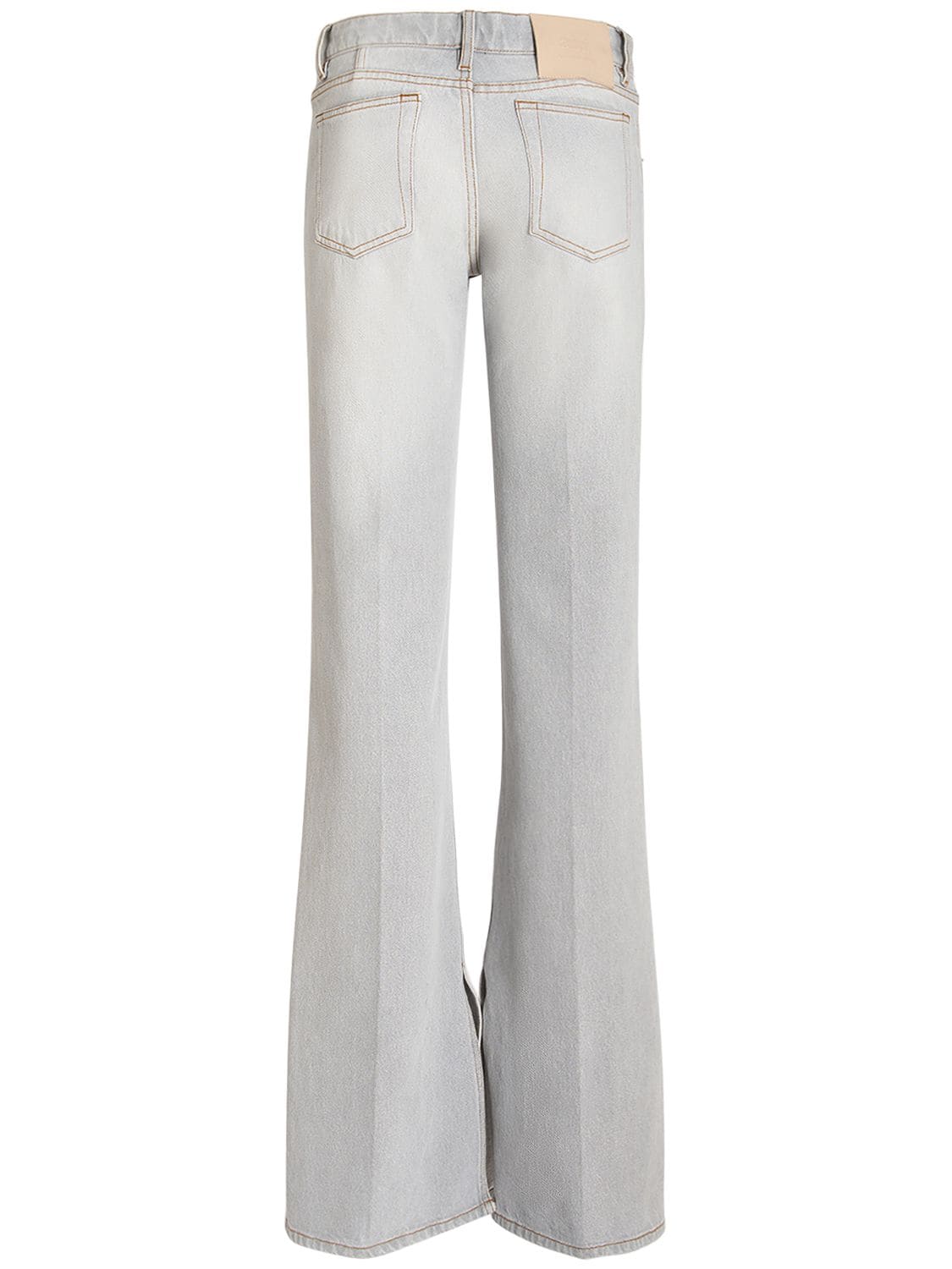 Shop Ami Alexandre Mattiussi Flared High Rise Cotton Jeans In Grey