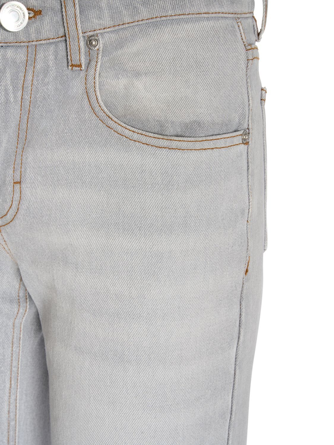Shop Ami Alexandre Mattiussi Flared High Rise Cotton Jeans In Grey