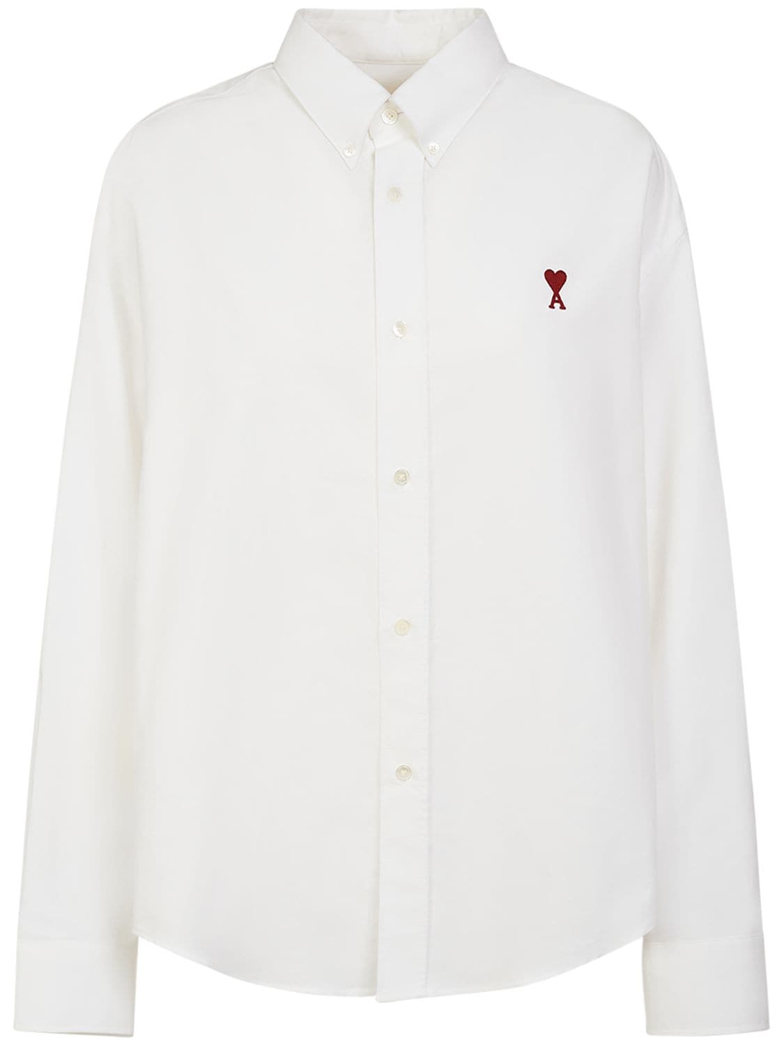 Ami Alexandre Mattiussi Ami De Coeur Boxy Fit Cotton Shirt In White