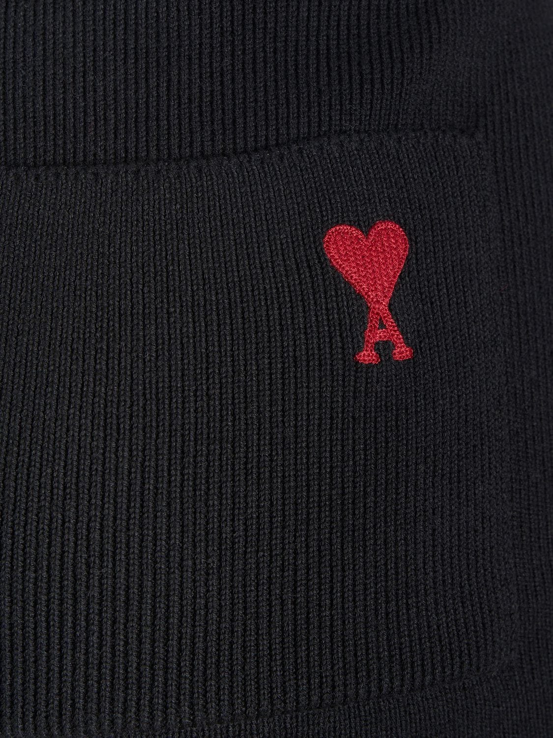 Shop Ami Alexandre Mattiussi Red Adc Cotton Blend Mini Shorts In Black